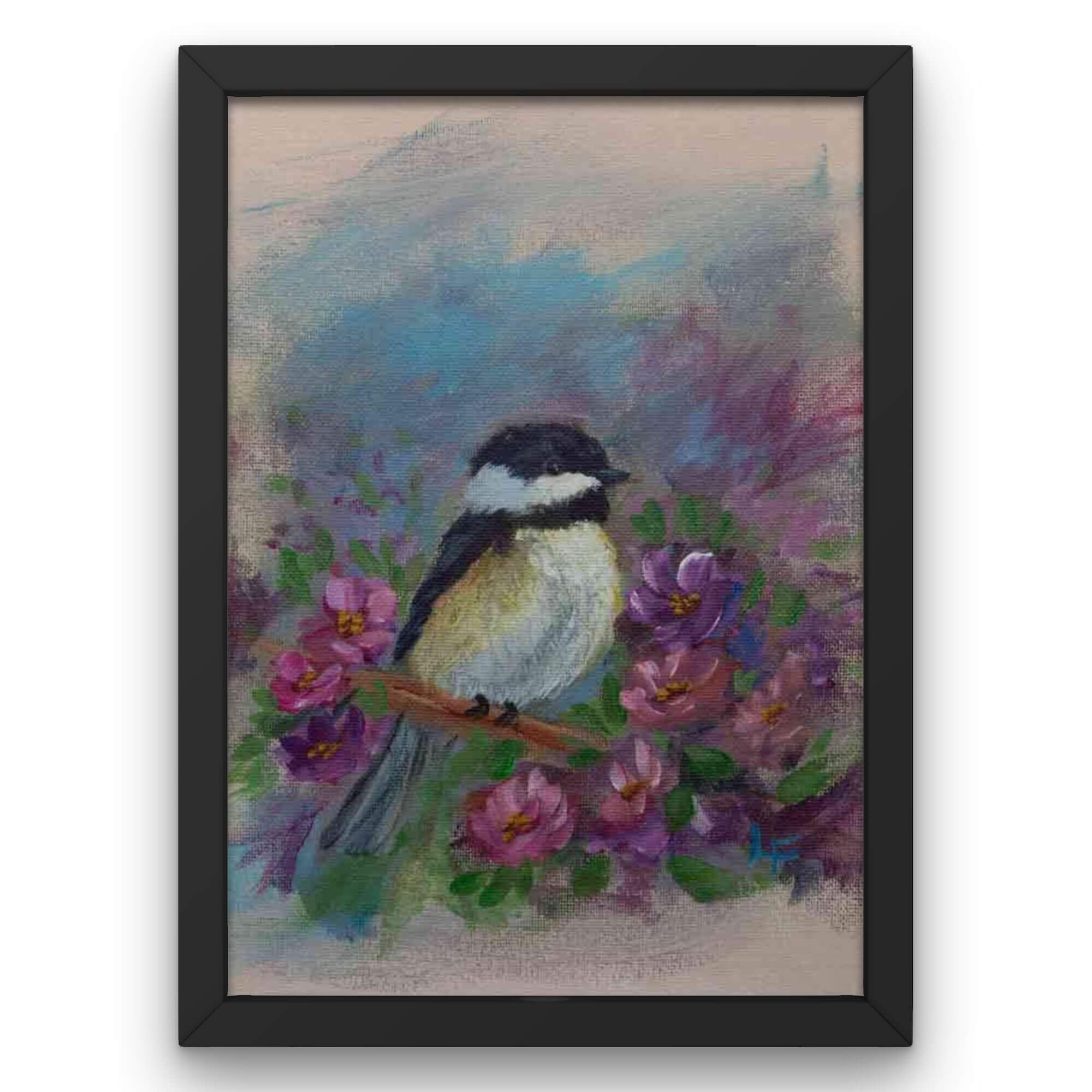 Chickadee Acrylic Painting Lorraine Foskett Art