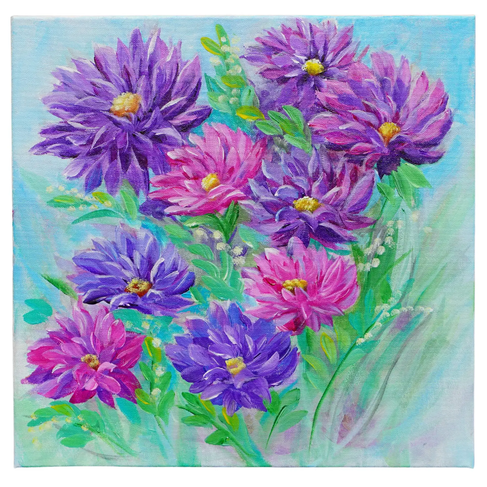 Wispy Flowers - Acrylic Painting