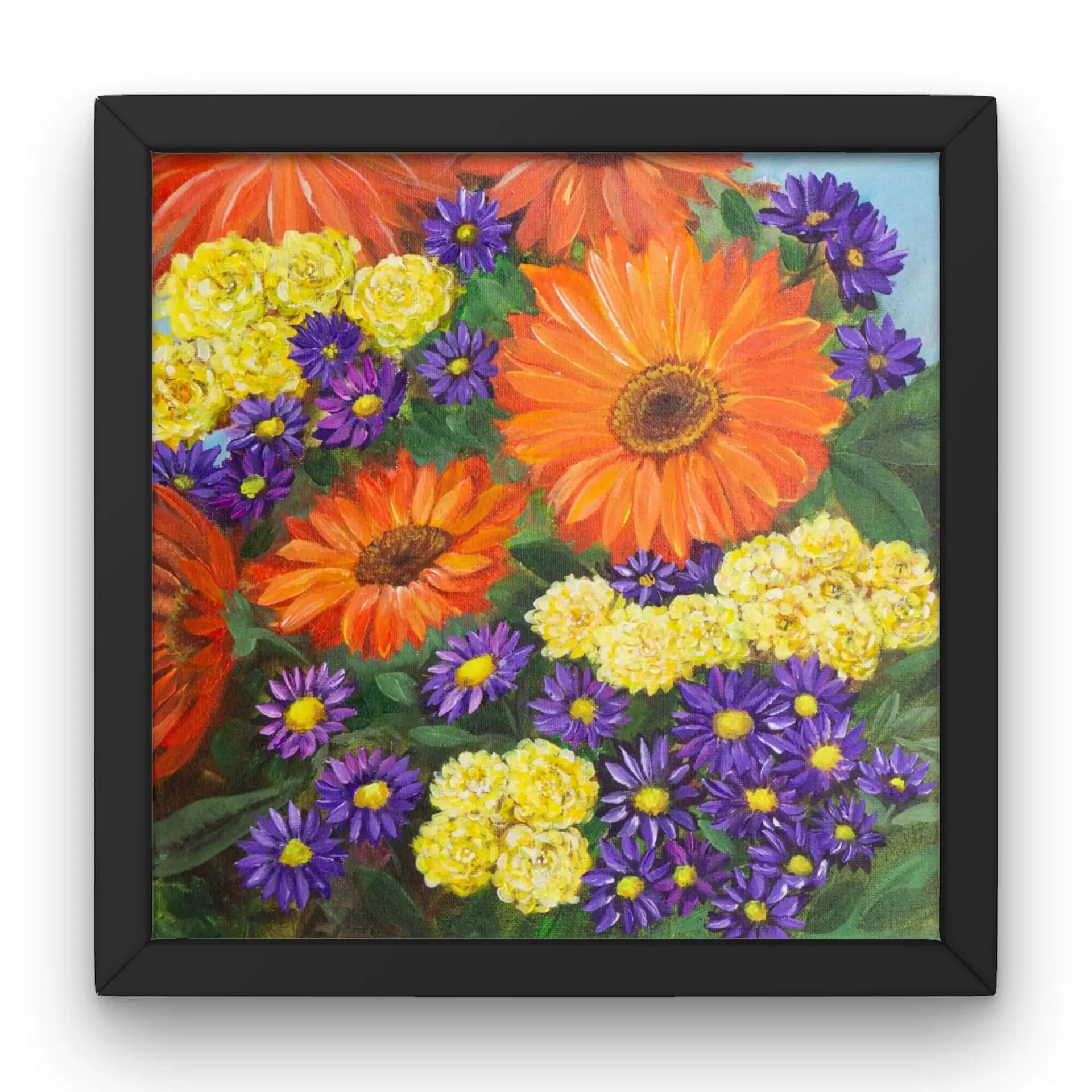original art fall colors floral art