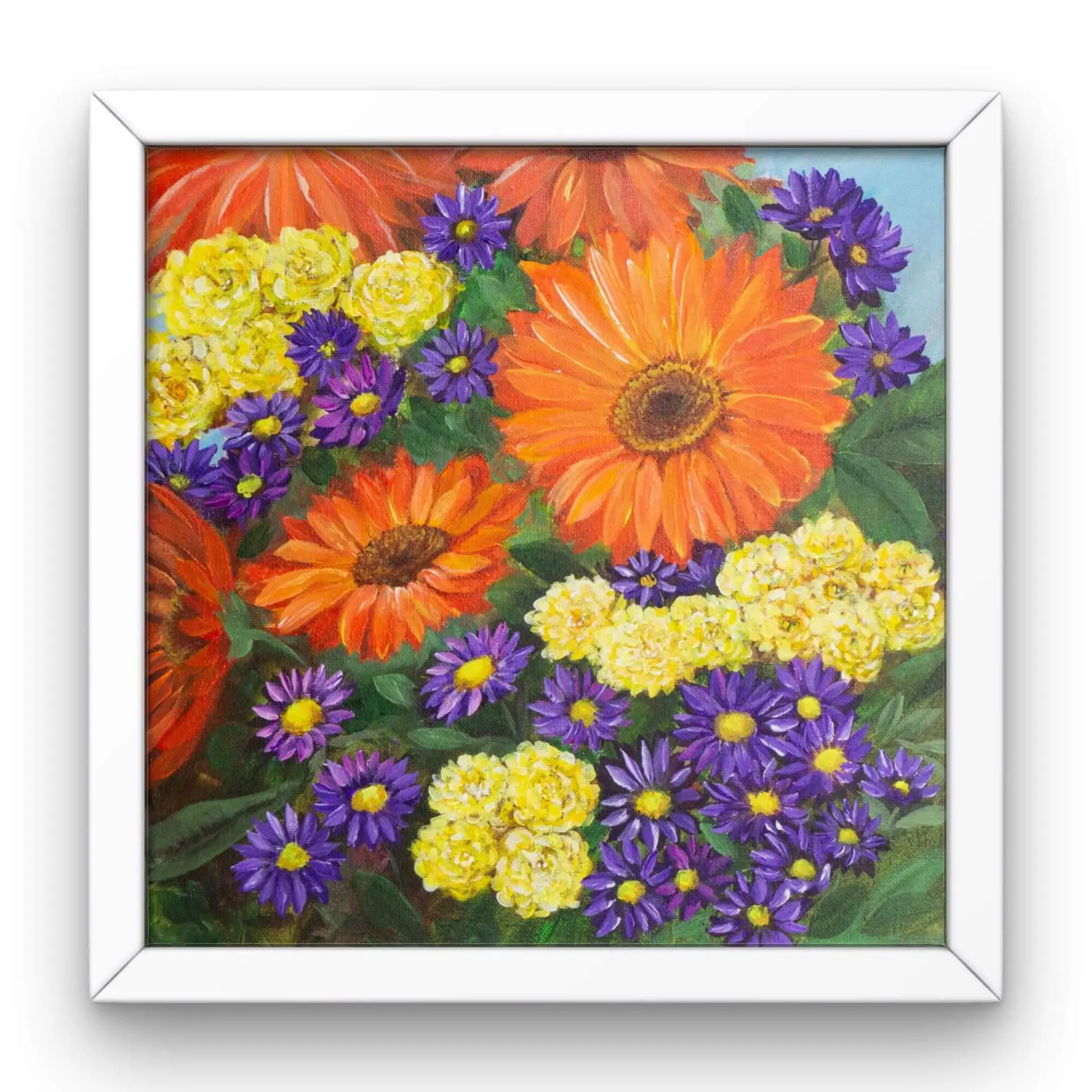 original art fall colors floral art