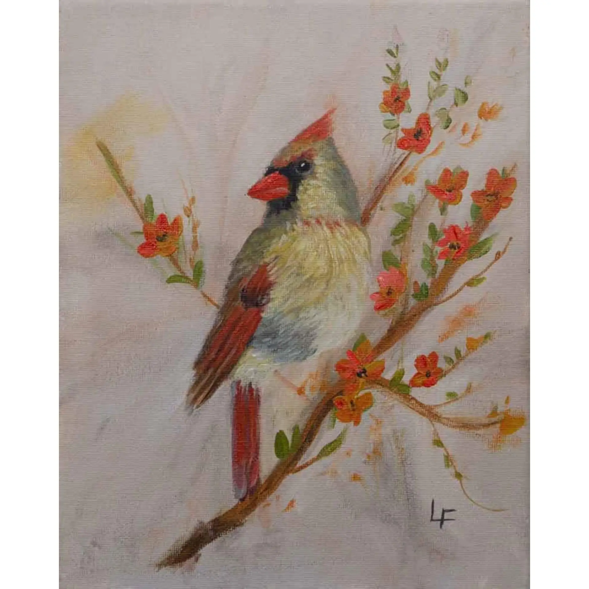 cardinal painting bird painting original art