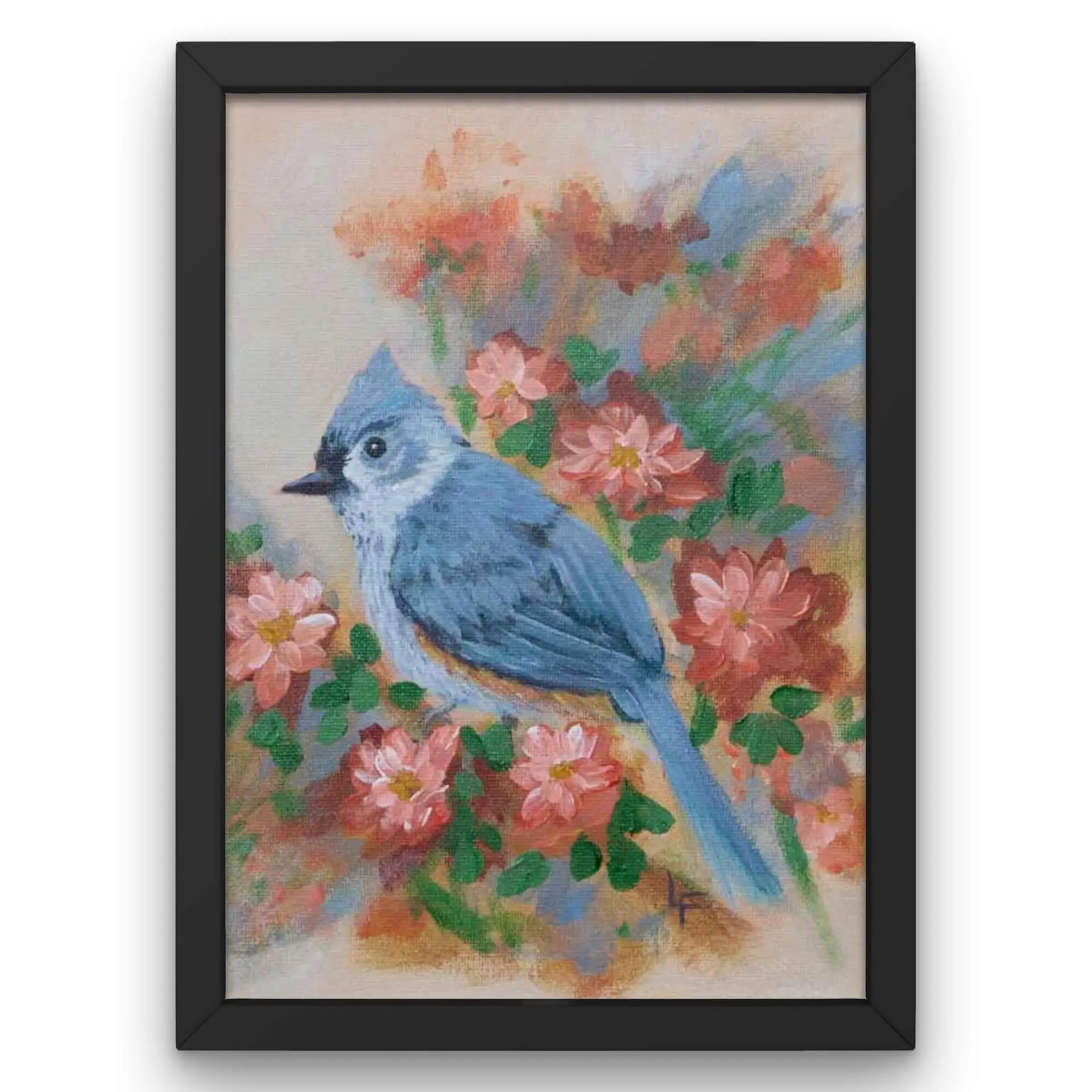 Bird painting Tufted Titmouse original art