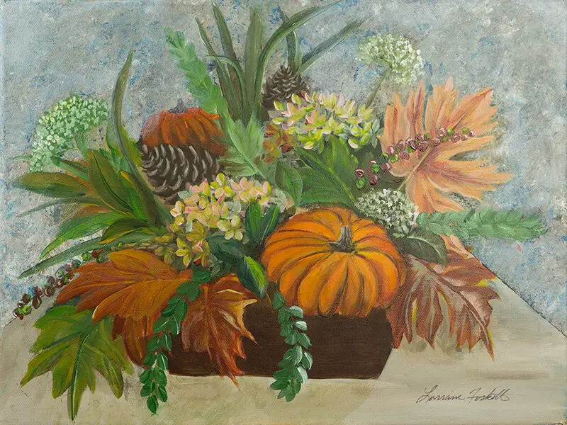 fall bouquet original art