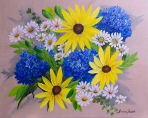 bes daisies floral painting