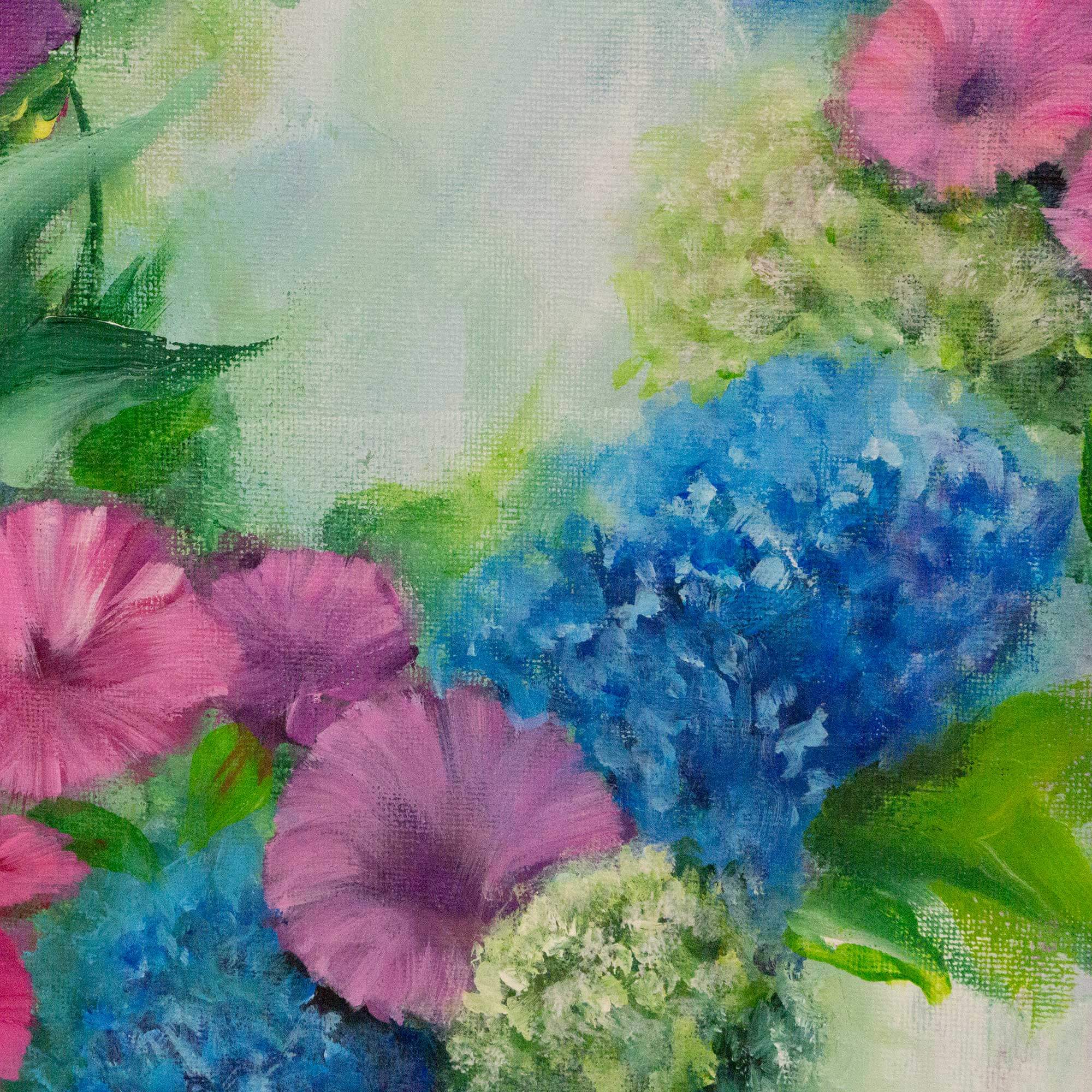 Original Art Morning glory garden Acrylic Painting