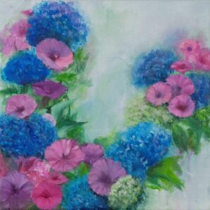 acrylic floral painting by Lorraine Foskett